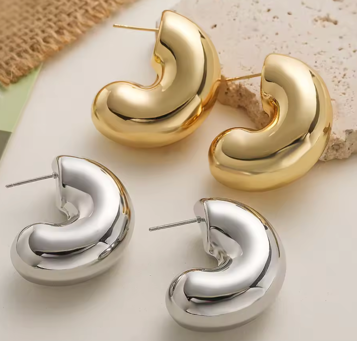 Luxury Chunky Water Drop Stud Earrings