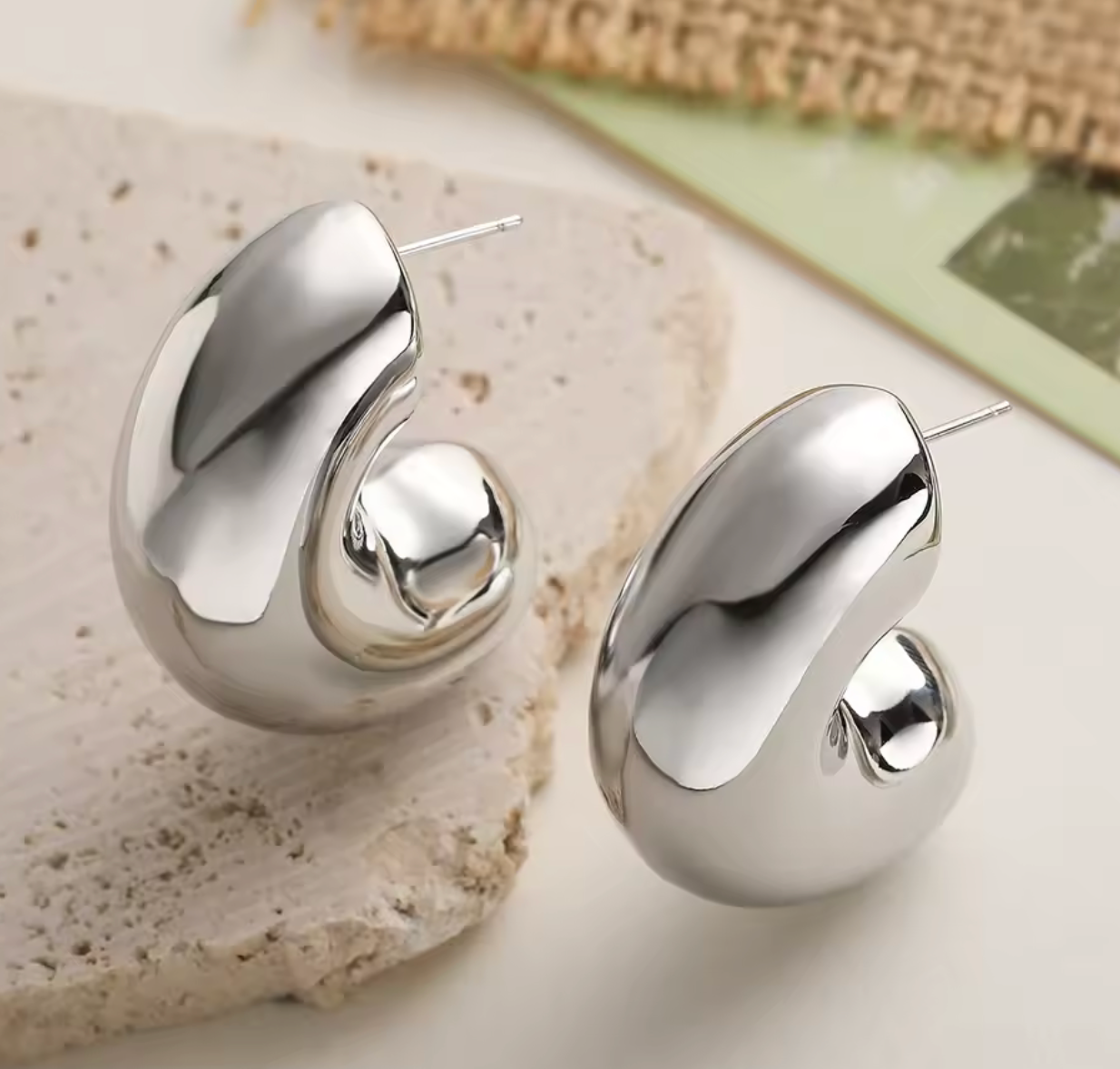 Luxury Chunky Water Drop Stud Earrings