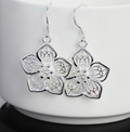 925 Sterling Silver Retro Flower Earrings