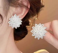 Firework Pearl Flower Stud Earrings