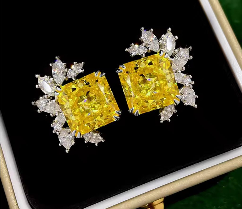 Elegant Princess Yellow CZ Earrings