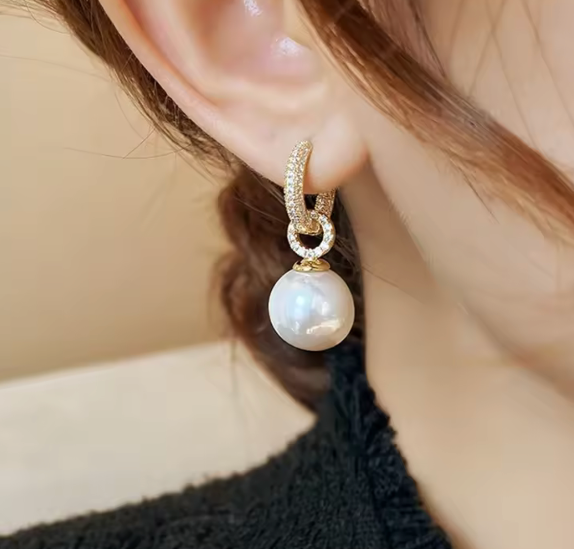 Luxury Pearl Pendant & Zircon Earrings Set for Women