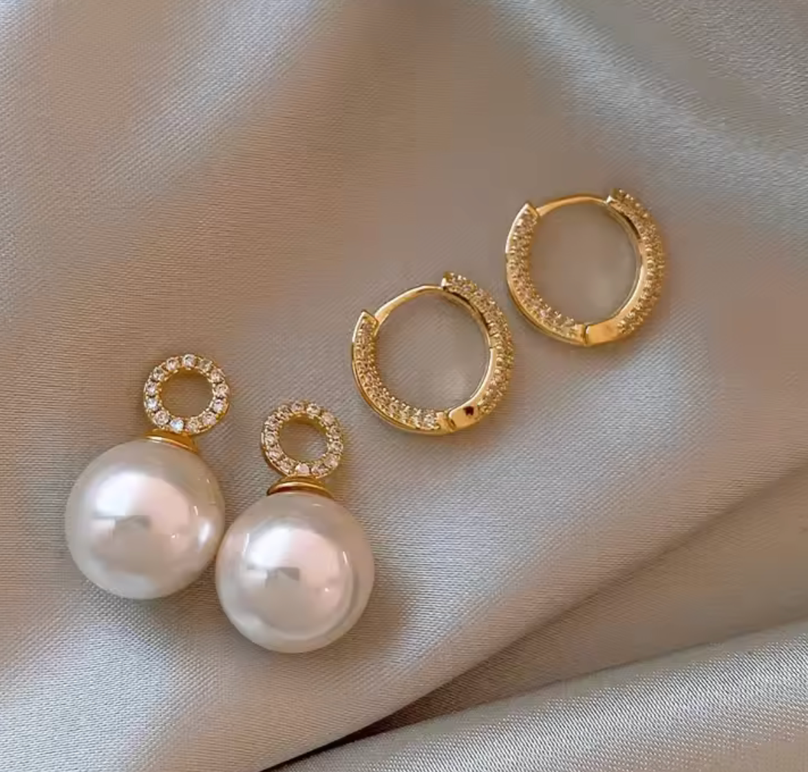 Luxury Pearl Pendant & Zircon Earrings Set for Women