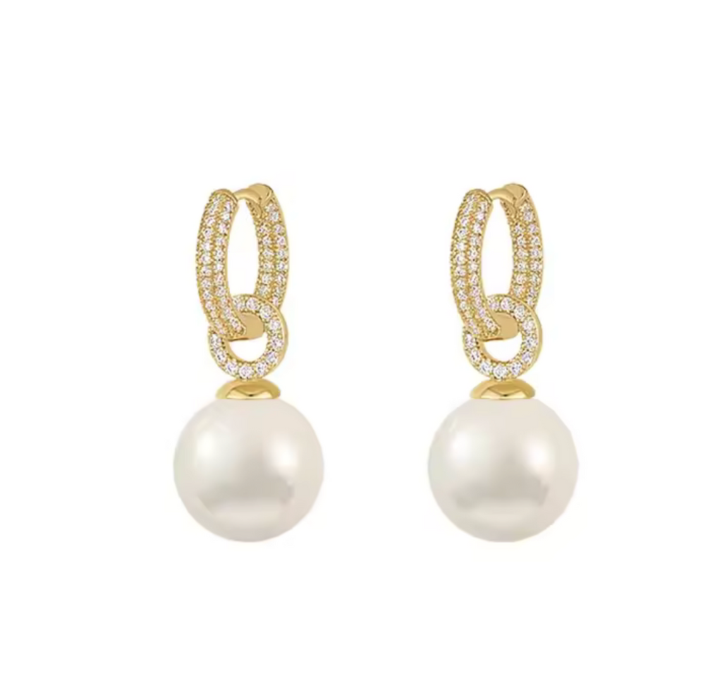 Luxury Pearl Pendant & Zircon Earrings Set for Women